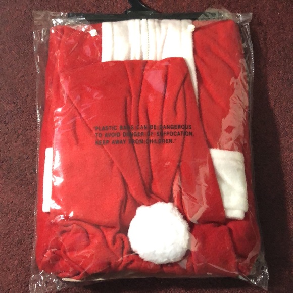 RG Costumes Adult Santa Claus sz Small Jacket Hoodie Scarf Zipper Closure Unisex - Picture 3 of 8